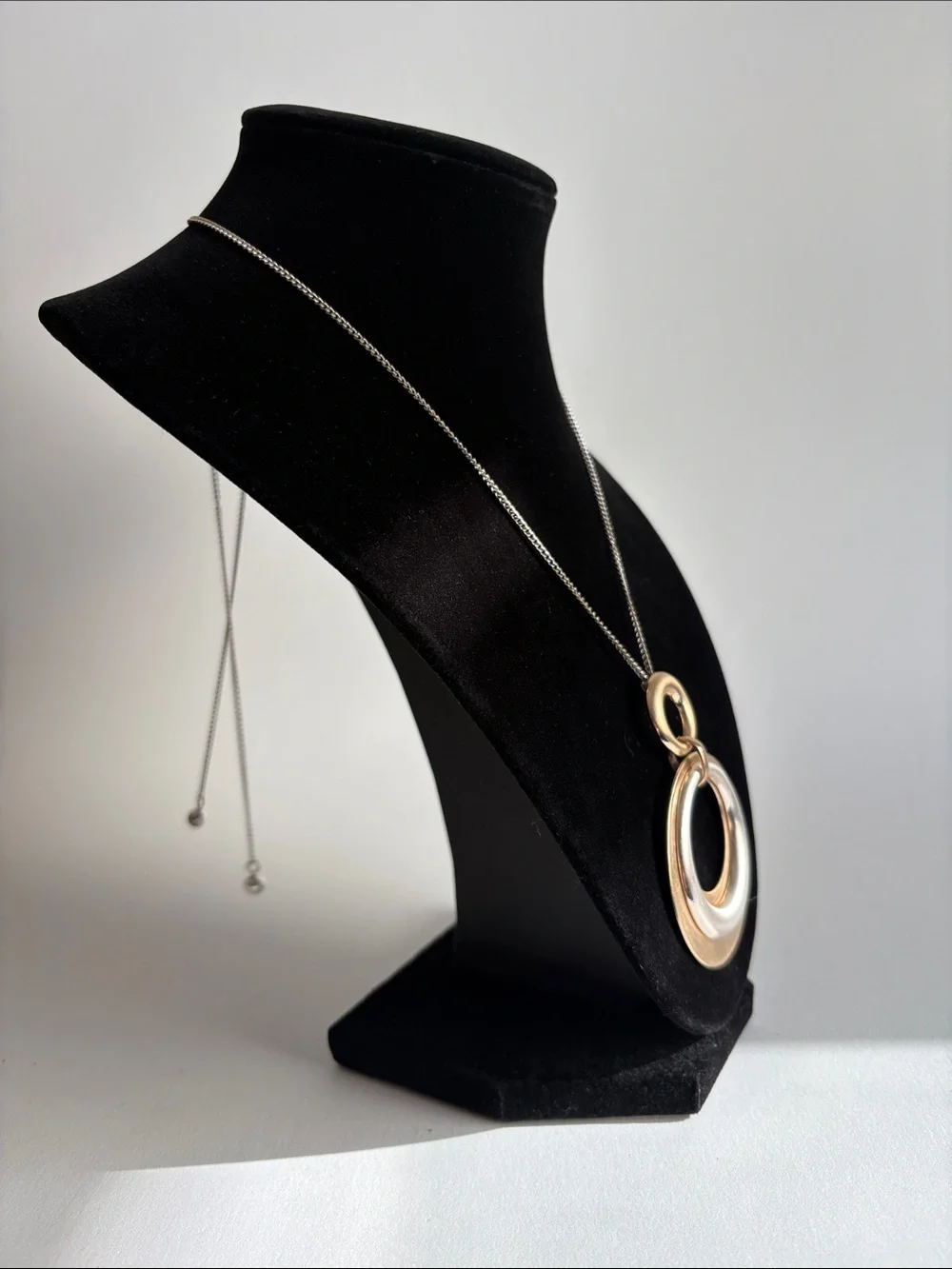 Layered Gold Circular Pendant Necklace Adjustable Women Jewelry